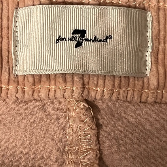 NWT 7 for all Mankind Corduroy Easy Trouser pink Sz 31  wide leg cuff - Picture 11 of 11
